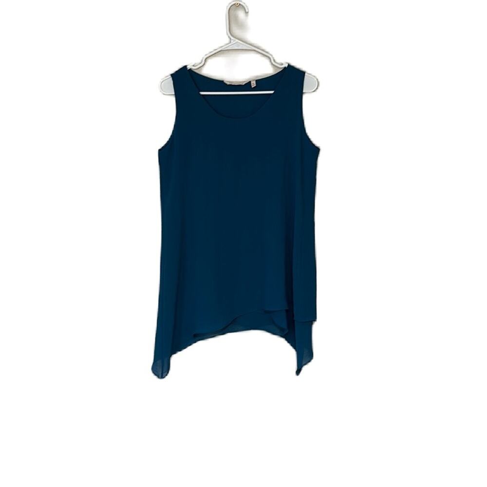 Soft Surroundings Blue Lightweight Blue Turquoise Asymmetrical Tank Top MP